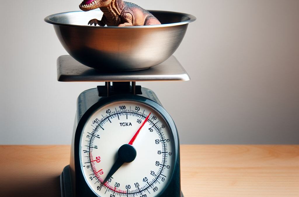 Hvad vejer en dinosaur i forhold til andet legetøj?